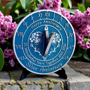 25th wedding anniversary (silver) sundial gift