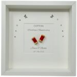 Framed box print - cotton wedding anniversary