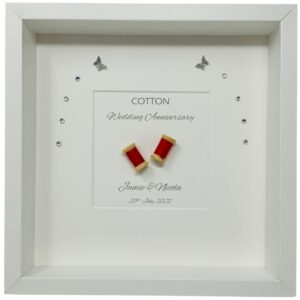 Framed box print - cotton wedding anniversary