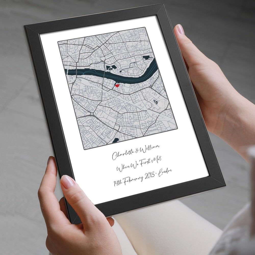 Our first date map print - ideal paper wedding anniversary gift - Image 2