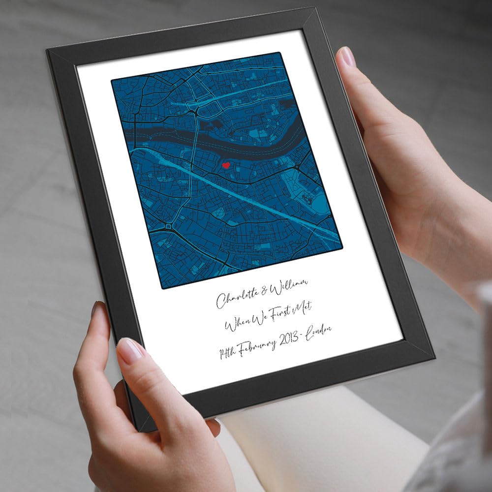 Our first date map print - ideal paper wedding anniversary gift - Image 4