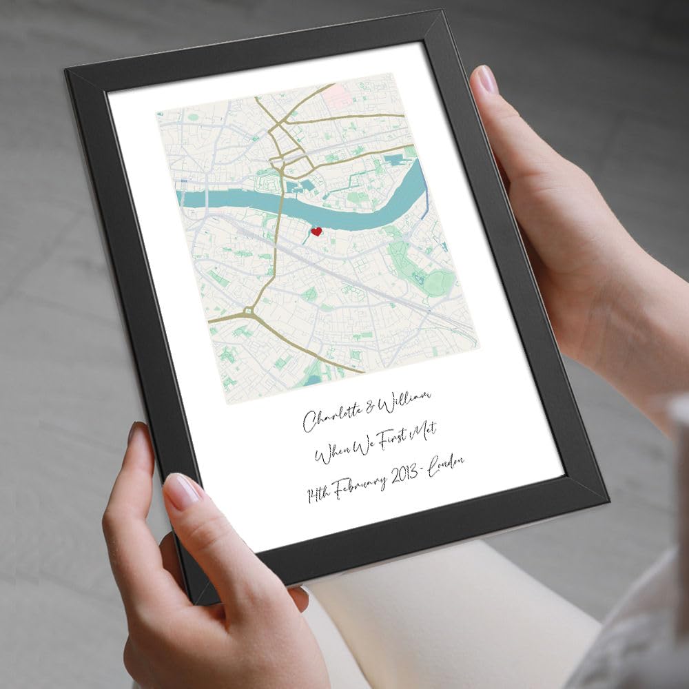 Our first date map print - ideal paper wedding anniversary gift - Image 3