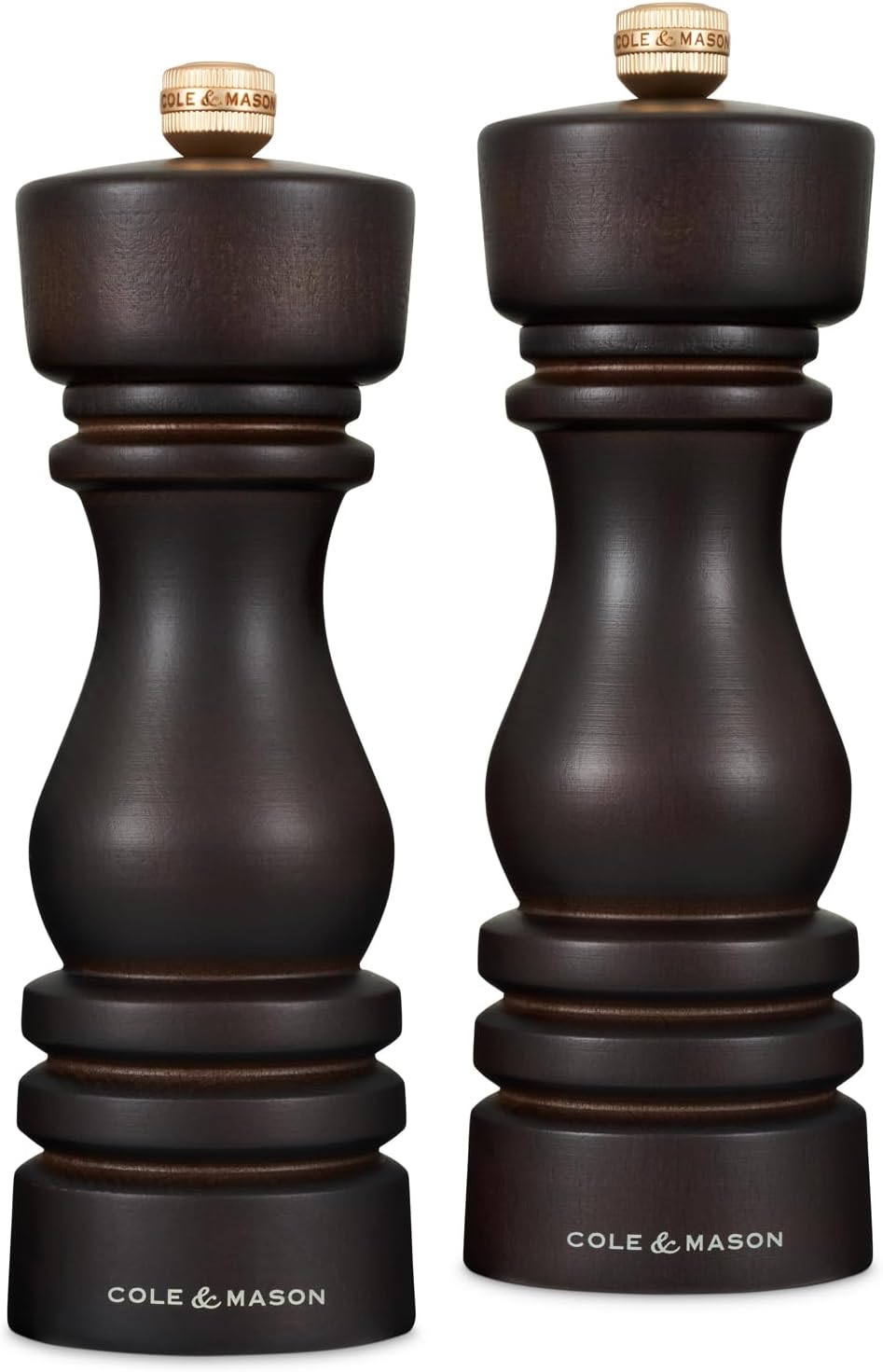 Cole & Mason London beech salt and pepper mills – chocolate
