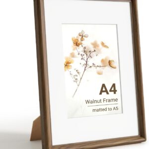 KovaScape solid walnut photo frame – A4 with A5 mount