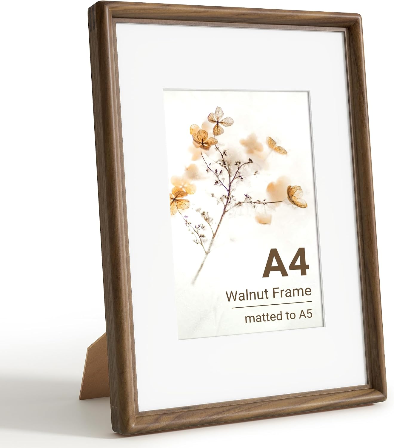 KovaScape solid walnut photo frame – A4 with A5 mount