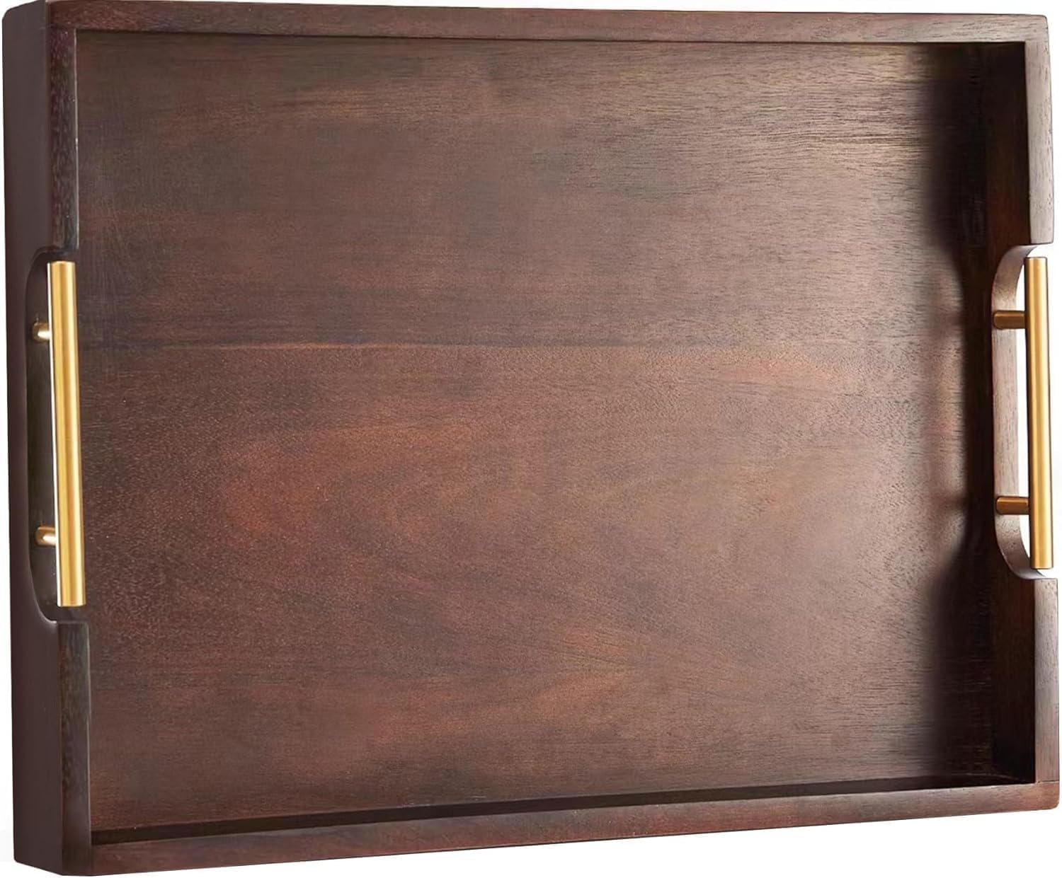 Joy&Grace acacia serving tray with metal handles