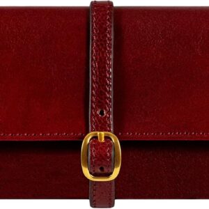 Time Resistance red leather jewellery travel roll