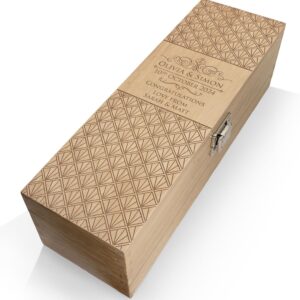Personalised Art Deco wooden wine presentation box